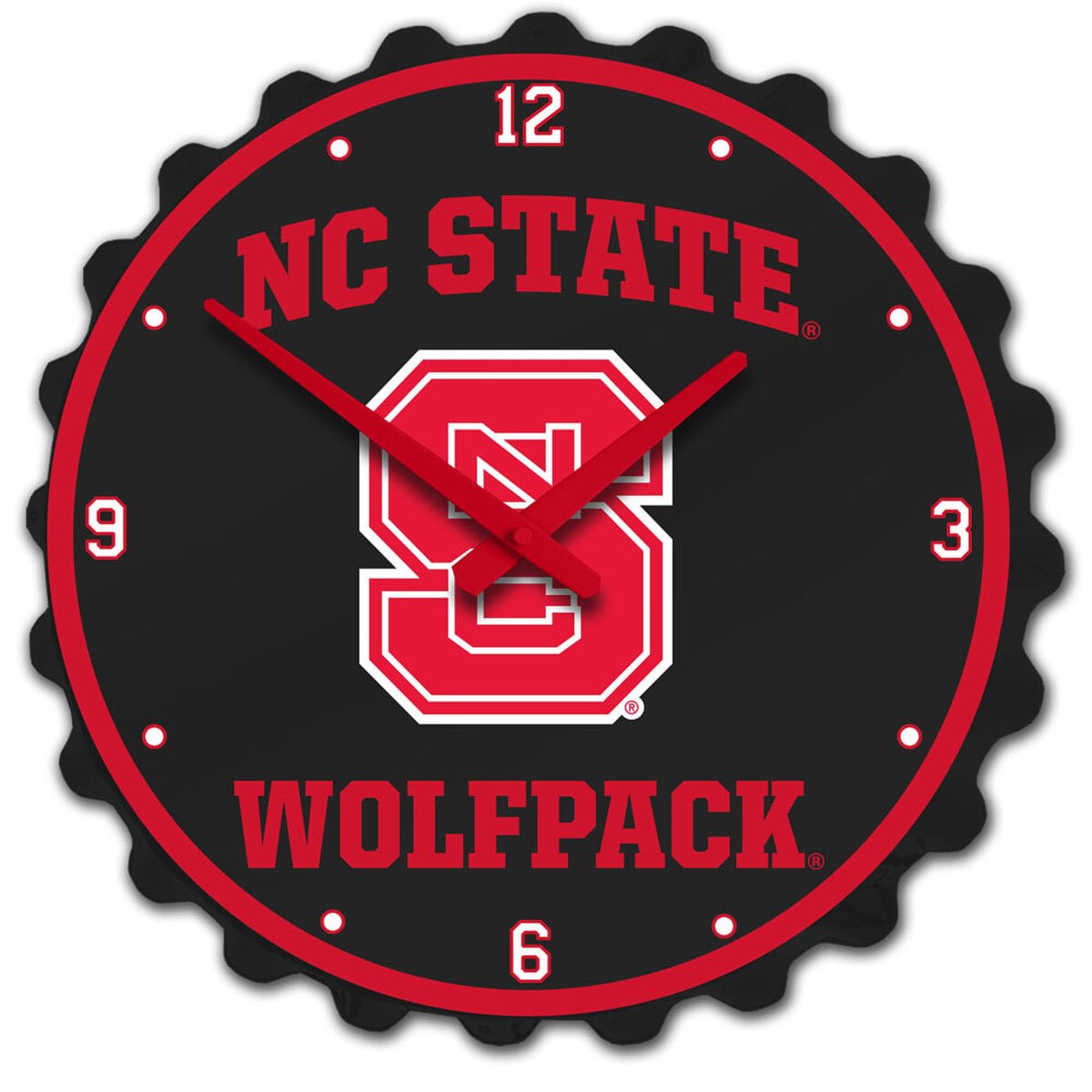 Bottle Cap Wall Clock - Black/Red -